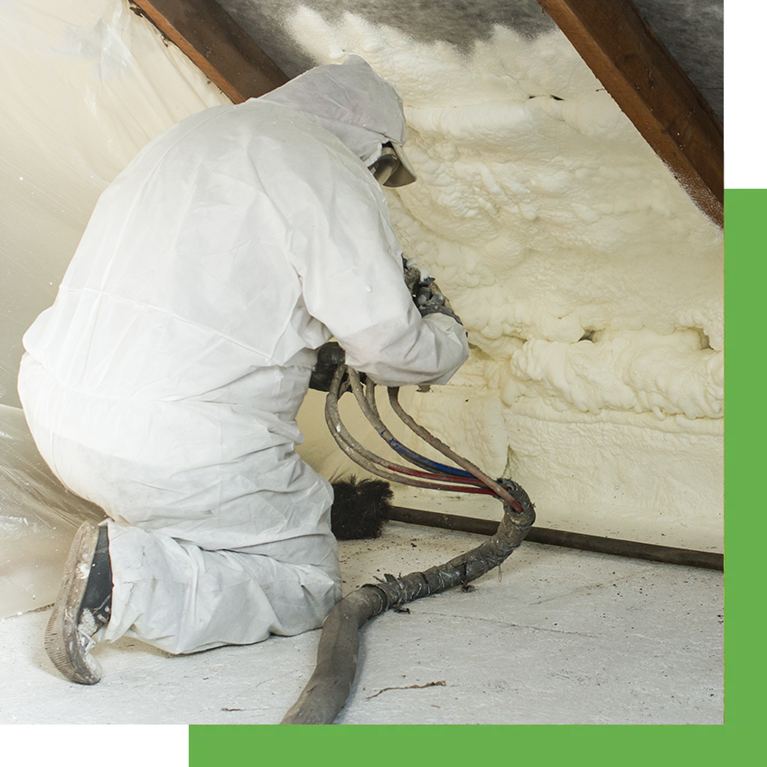 Sprayed Wall With Liquid Insulating Foam
